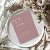 Elegante stoffige roos bruiloft Save the Date Folie Uitnodiging