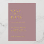 Elegante stoffige roos bruiloft Save the Date Folie Uitnodiging (Voorkant)