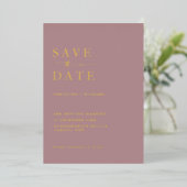Elegante stoffige roos bruiloft Save the Date Folie Uitnodiging (Staand Voorkant)