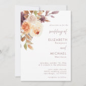 Elegante stoffige Roos Neutral Floral Wedding Kaart (Voorkant)