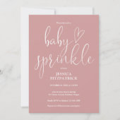 Elegante stoffige Roos Roze Baby Sprinkle Shower Kaart (Voorkant)