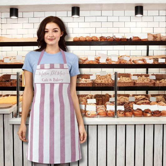 Elegante stoffige Roos Verticale Strepen Custom Co Schort