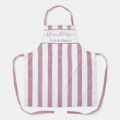 Elegante stoffige Roos Verticale Strepen Custom Co Schort (Voorkant)