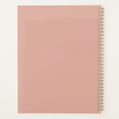 Elegante stoffige roze aangepaste script familiena planner (Achterkant)