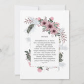 Elegante stoffige roze ampersand bloemboog bruilof kaart (Achterkant)