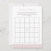 Elegante stoffige roze Baby shower Bingo Kaart (Voorkant)