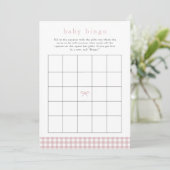 Elegante stoffige roze Baby shower Bingo Kaart (Staand voorkant)