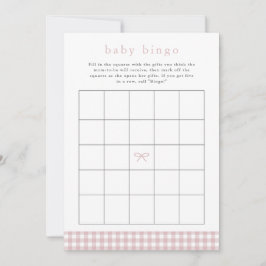 Elegante stoffige roze Baby shower Bingo Kaart