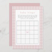 Elegante stoffige roze Baby shower Bingo Kaart (Voorkant / Achterkant)