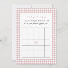 Elegante stoffige roze Baby shower Bingo Kaart