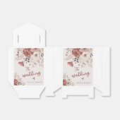 Elegante stoffige roze bloemenbruiloft gunstbox bedankdoosjes (Uitgevouwen)