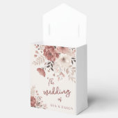 Elegante stoffige roze bloemenbruiloft gunstbox bedankdoosjes (Geopend)