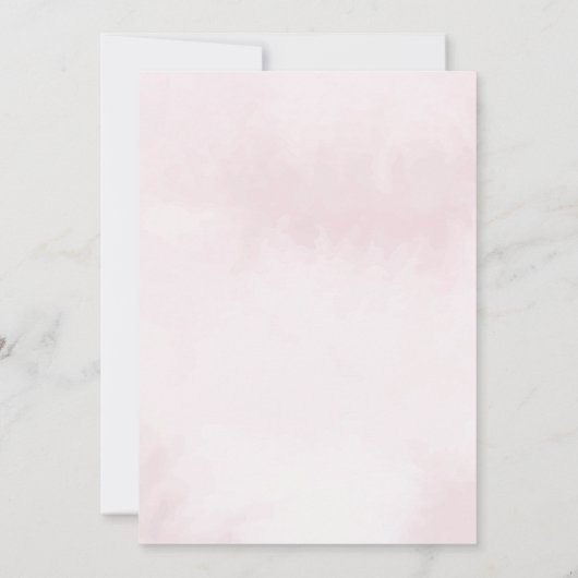 Elegante stoffige roze bloemenbruiloft uitnodiging (Achterkant)