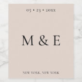 Elegante stoffige roze bruiloft wijn fles labels etiket (Enkel label)