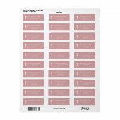 Elegante stoffige roze doopadres etiket (Full Sheet)