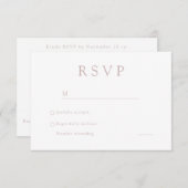 Elegante stoffige roze en witte bruiloft digitale kaart (Voorkant / Achterkant)