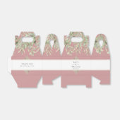 Elegante stoffige roze groene bloemen bruiloft bedankdoosjes (Uitgevouwen)