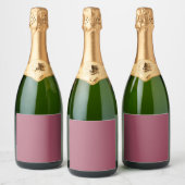 Elegante stoffige roze kussensloop sparkling wijnetiket (Flessen)