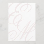 Elegante stoffige roze monogram bruiloft details informatiekaartje (Achterkant)