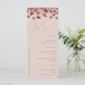Elegante stoffige roze papierkraan menu (Staand voorkant)