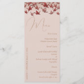 Elegante stoffige roze papierkraan menu (Voorkant)