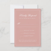Elegante stoffige roze rand monogram script bruilo RSVP kaartje (Voorkant)