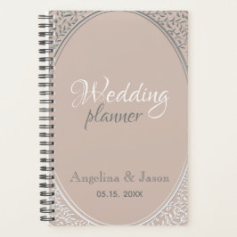 Elegante stoffige roze trouwdag planner