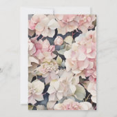 Elegante stoffige roze waterverf bloemenbruiloft kaart (Achterkant)