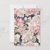 Elegante stoffige roze waterverf bloemenbruiloft kaart (Achterkant)