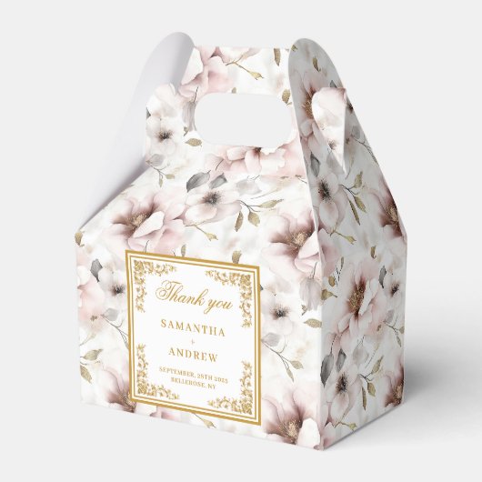 Elegante stoffige roze waterverf bruiloft gunst do bedankdoosjes (Voorkant Zijde)