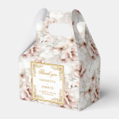 Elegante stoffige roze waterverf bruiloft gunstbox bedankdoosjes (Voorkant Zijde)