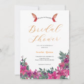 Elegante stoffige roze waterverf Floral bruids bos Kaart (Voorkant)