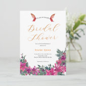 Elegante stoffige roze waterverf Floral bruids bos Kaart (Staand voorkant)