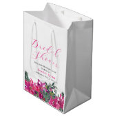Elegante stoffige roze waterverf Floral bruids bos Medium Cadeauzakje (Voorkant Gekanteld)