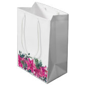 Elegante stoffige roze waterverf Floral bruids bos Medium Cadeauzakje (Achterkant Gekanteld)