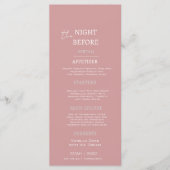 Elegante stoffige roze witte repetitie diner bruil menu (Voorkant)