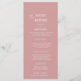 Elegante stoffige roze witte repetitie diner bruil menu