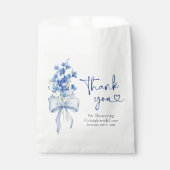 Elegante Stofjas Blauwe Hortensia Bruidsdouche Bedankzakje (Voorkant)