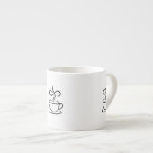 Elegante stomende koffie espresso kop (Voorkant rechts)