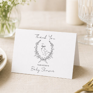 Elegante stomme gans baby shower bedankkaart