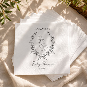 Elegante stomme gans baby shower servet