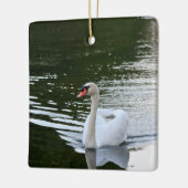 Elegante Stomme Zwaan Keramisch Ornament (Links)