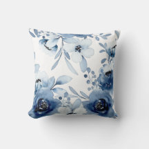 Elegante Stormy Blue Floral Waterverf