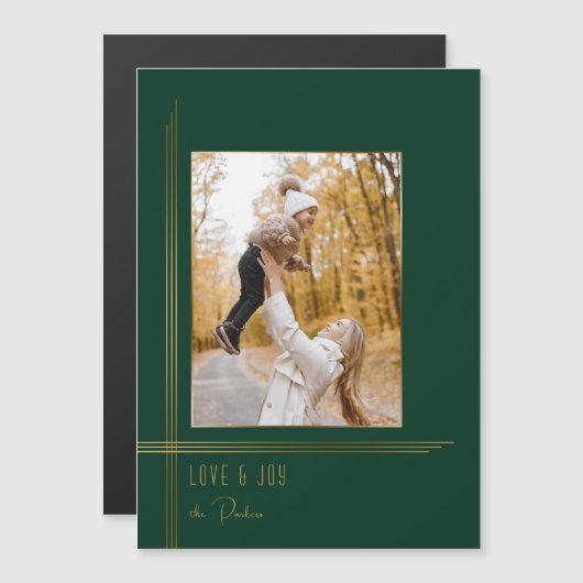 Elegante strakke groen / goud moderne deco stijl f (Voorkant / Achterkant)