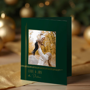 Elegante strakke groen / goud moderne deco stijl f feestdagen kaart