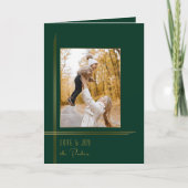 Elegante strakke groen / goud moderne deco stijl f feestdagen kaart (Voorkant)