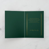 Elegante strakke groen / goud moderne deco stijl f feestdagen kaart (Binnen)