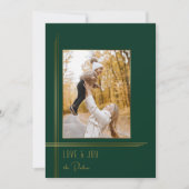 Elegante strakke groen / goud moderne deco stijl f feestdagenkaart (Voorkant)