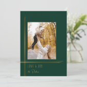Elegante strakke groen / goud moderne deco stijl f feestdagenkaart (Staand voorkant)