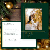 Elegante strakke groen / goud moderne deco stijl f feestdagenkaart